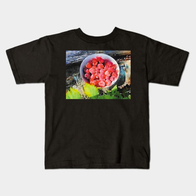 Wild Raspberries Kids T-Shirt by Griffelkinn